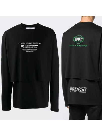 Studio Homme Layered Long Sleeve T-Shirt Black - GIVENCHY - BALAAN 2