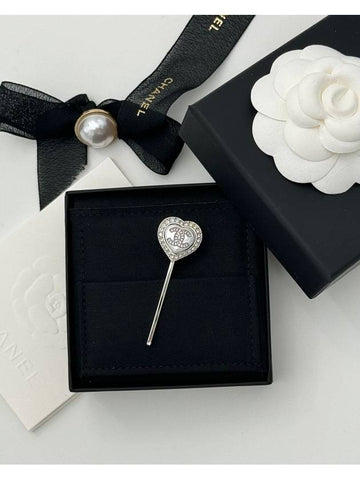 CC logo pearl heart hair accessory clip hairpin ABB640 - CHANEL - BALAAN 1