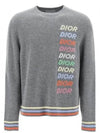 Logo Intarsia Wool Cashmere Knit Top Grey - DIOR - BALAAN 2