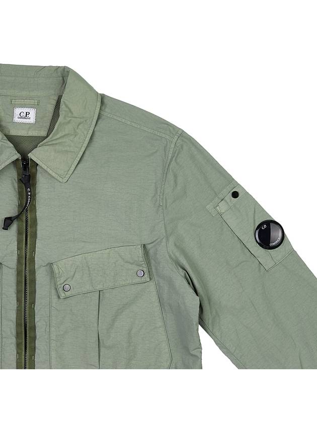 Lens Wappen Double Pocket Over Long Sleeve Shirt Green - CP COMPANY - BALAAN 5