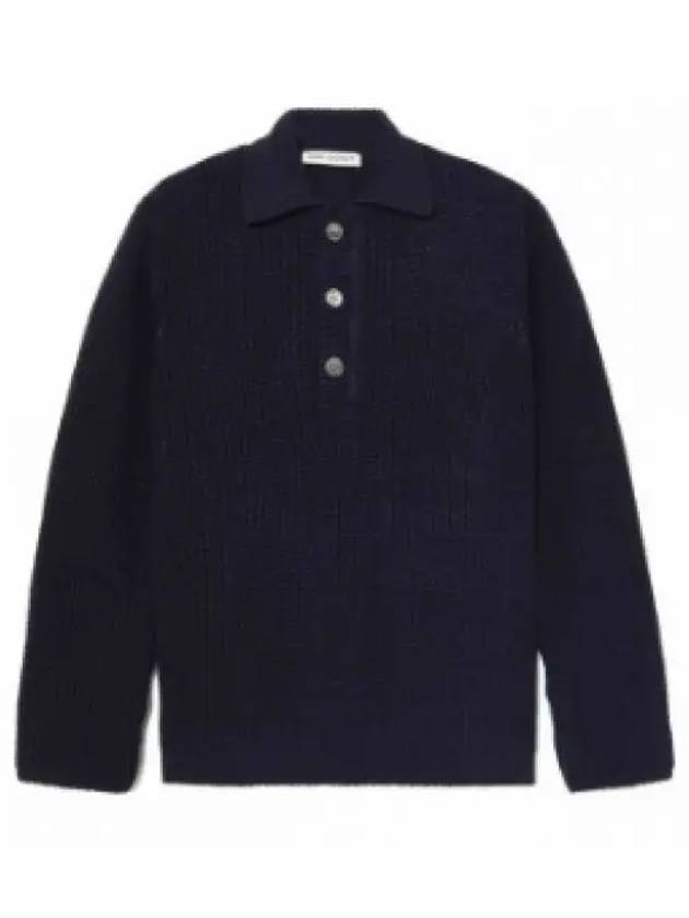 Big Piquet Chunky Cotton Rib Knit Top Navy - OUR LEGACY - BALAAN 2