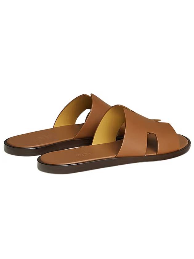 Men's Izmir Sandals Calfskin Classic Gold Brown - HERMES - BALAAN 9