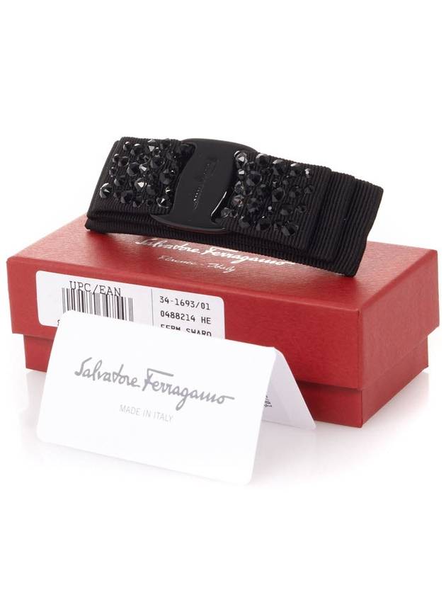 Vara Bow Swarovski Hair Clip Black - SALVATORE FERRAGAMO - BALAAN 11