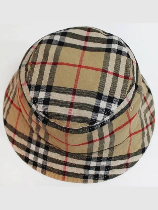 Check Cotton Bucket Hat Beige - BURBERRY - BALAAN 3