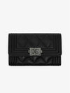 Boy  Flap Card Holder Grained Calfskin Ruthenium Black - CHANEL - BALAAN 2