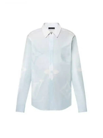 Monogram Printed Long Sleeve Cotton Poplin Shirt 1AFXVX - LOUIS VUITTON - BALAAN 1