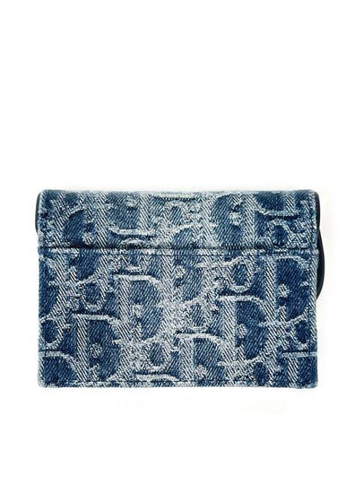 Dior Oblique Jacquard Saddle Accordion Card Holder Wallet Denim Blue - DIOR - BALAAN 2