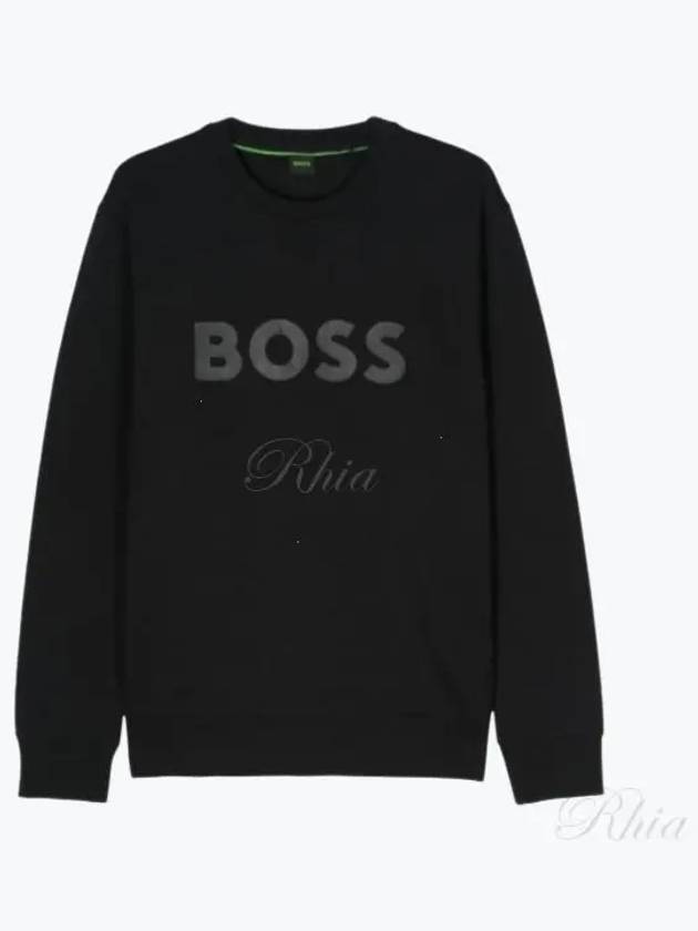 Logo Printed Cotton Sweatshirt Black - HUGO BOSS - BALAAN 2