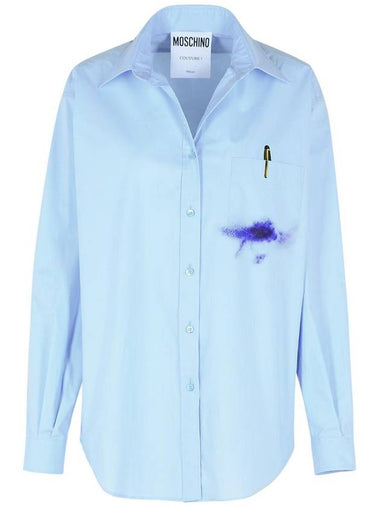 Moschino Light Blue Cotton Shirt - MOSCHINO - BALAAN 1