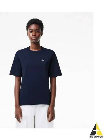 Women s relaxed fit basic short sleeve t shirt navy - LACOSTE - BALAAN 1