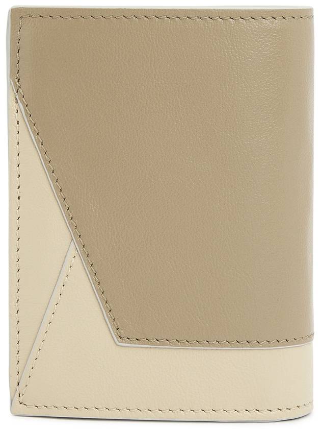 Two-Tone Tumbled Leather Half Wallet Brown - MARNI - BALAAN 3