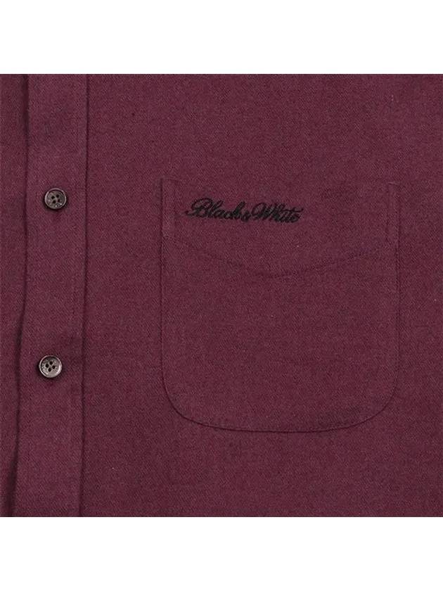 Men s Collar Variant Long Sleeve Fall Shirt 6004GXUC WINE - BLACK&WHITE - BALAAN 3