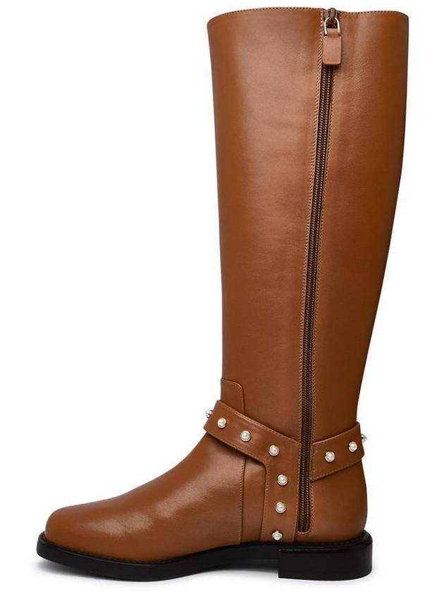 Stuart Weitzman Leather Pearl Moto Boots - STUART WEITZMAN - BALAAN 3