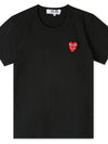 Women s Double Heart Waffen Black Short Sleeve T Shirt AZ T287 051 1 - COMME DES GARCONS - BALAAN 3