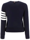 Engineered 4 Bar Stripe Loopback Jersey Knit Crewneck Sweatshirt Navy - THOM BROWNE - BALAAN 4