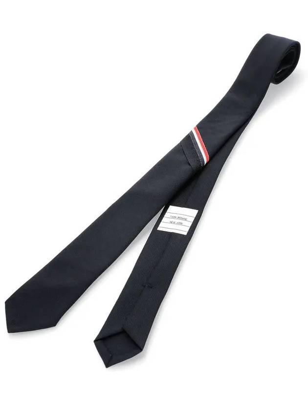 Three Stripes Classic RWB Selvedge Super 120 Count Wool Tie Navy - THOM BROWNE - BALAAN 2