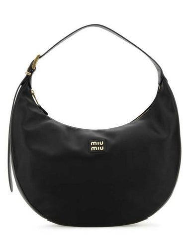 Logo Leather Shoulder Bag Black - MIU MIU - BALAAN 1