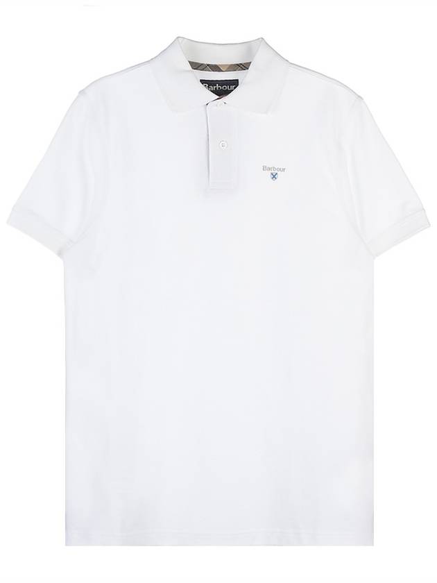 Tartan Pique Short Sleeve Polo Shirt White - BARBOUR - BALAAN 10