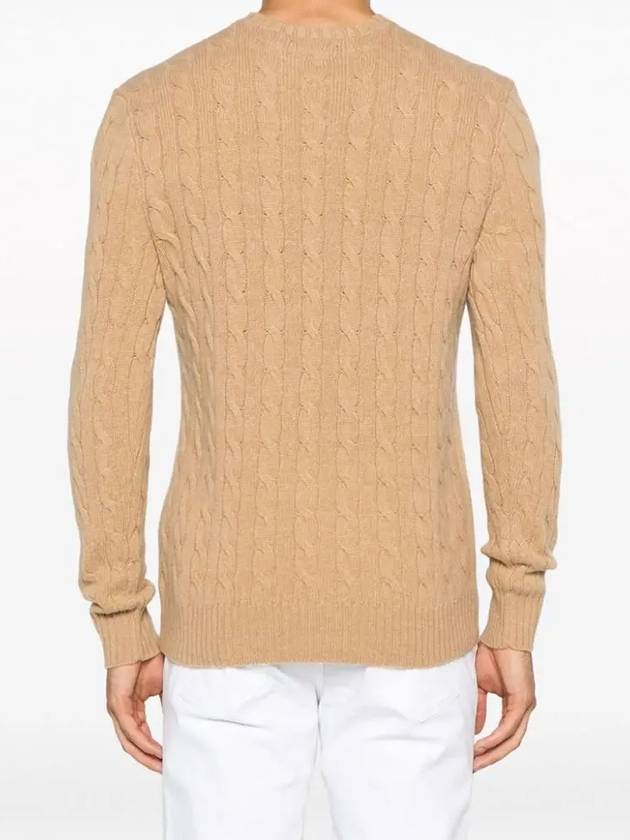 Embroid Logo Cable Knit Top Camel Melange - POLO RALPH LAUREN - BALAAN 4