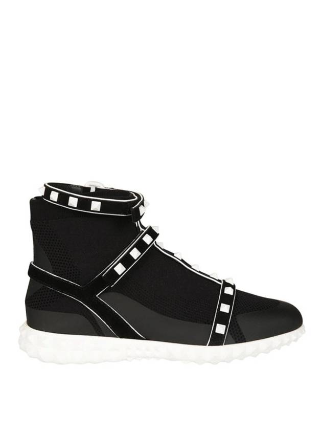 Bodytech Rockstud High Top Sneakers Black - VALENTINO - BALAAN 1