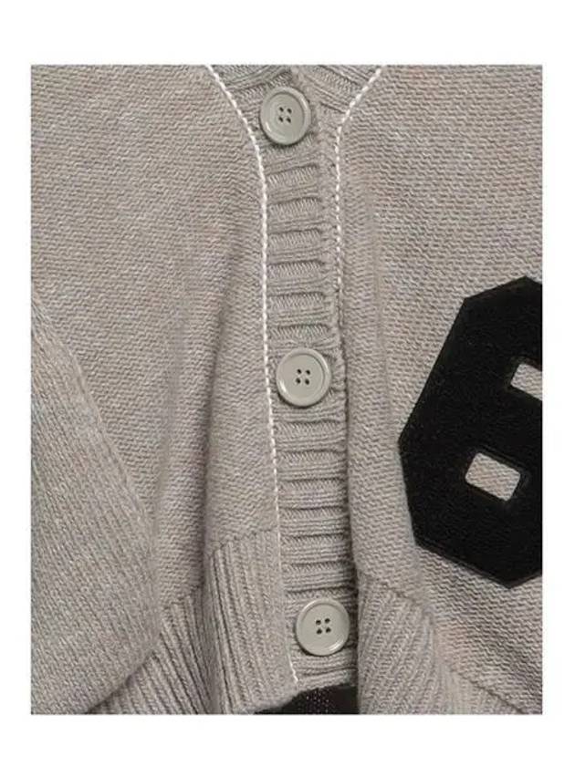 Number Patch Cardigan Grey Melange - MAISON MARGIELA - BALAAN 5