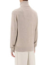 Heart Logo Cashmere Turtleneck Beige - AMI - BALAAN 4