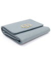 S2057OBAE Cloud Blue Calfskin 30 Montaine Lotus Half Wallet - DIOR - BALAAN 4