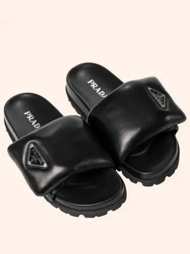 soft padded nappa leather slides black - PRADA - BALAAN 2