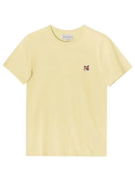 Fox Head Patch Regular Short Sleeve T-Shirt Chalk Yellow - MAISON KITSUNE - BALAAN 2