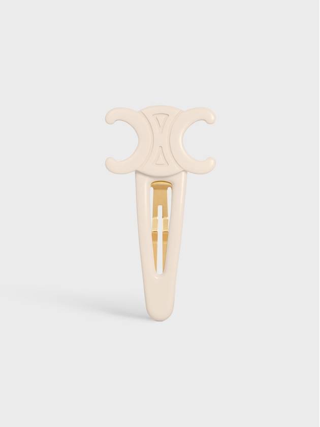 Triomphe Large Snap Hair Clip Ivory - CELINE - BALAAN 3