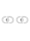 Petit CD Stud Crystal Earrings Silver - DIOR - BALAAN 1