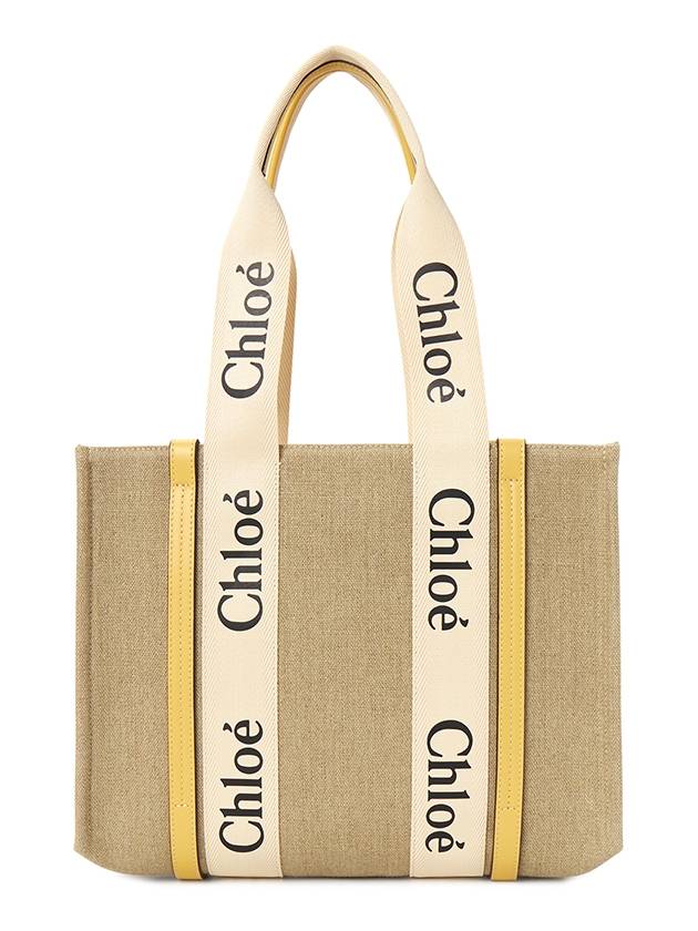 Woody Canvas Medium Tote Bag Yellow - CHLOE - BALAAN 4