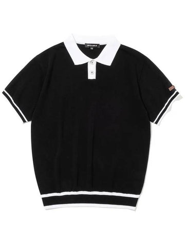 Collar point short sleeve knit BLACK - 20THHOLE - BALAAN 1