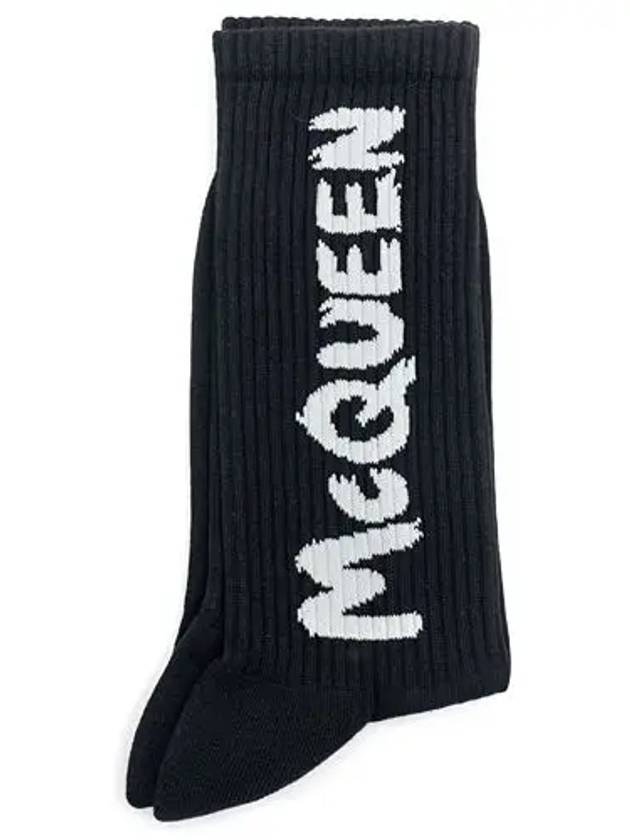 Graffiti Socks Black - ALEXANDER MCQUEEN - BALAAN.