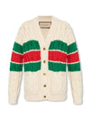 Web Underline Cotton Cardigan Ivory - GUCCI - BALAAN 2