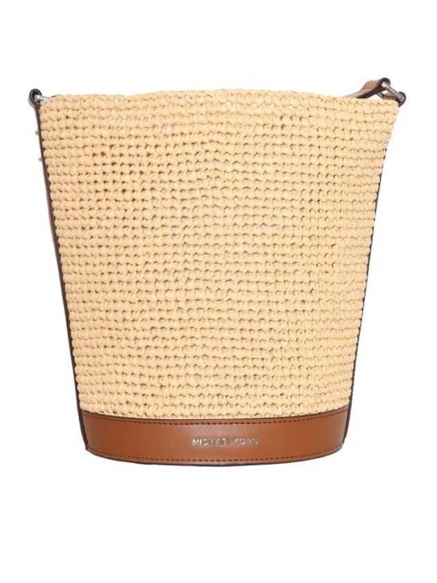 Townsend Medium Straw Bucket Cross Bag Brown Beige - MICHAEL KORS - BALAAN 1