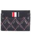 Caviar Agneau RWB Quilting Double Sided Card Wallet Black - THOM BROWNE - BALAAN 1