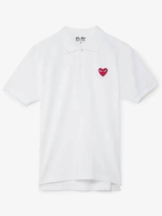 Red Heart Wappen Polo Shirt P1 T006 5 White - COMME DES GARCONS - BALAAN 2