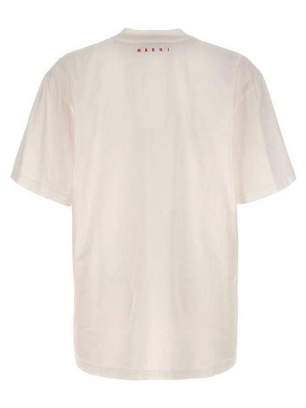 Slogan Print Short Sleeve T-Shirt White - MARNI - BALAAN 3