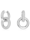 Dextera Interlocking Loop Hoop Earrings Silver - SWAROVSKI - BALAAN 2