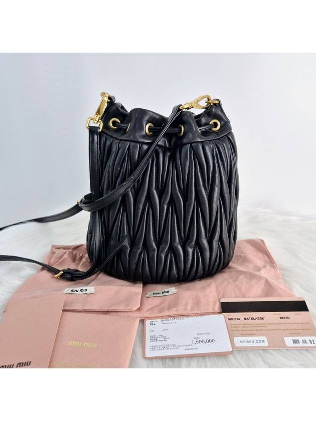 Matelasse leather bucket bag black - MIU MIU - BALAAN 3