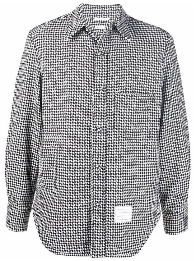 Houndstooth Pattern Shirt Jacket Black White - THOM BROWNE - BALAAN 2