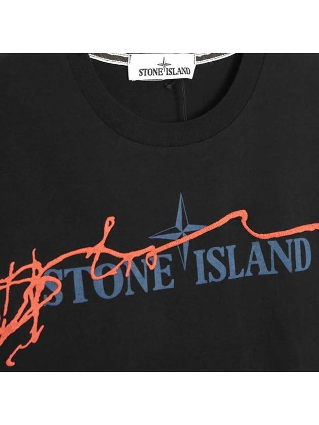 Logo Ink Short Sleeve T-Shirt Black - STONE ISLAND - BALAAN 5