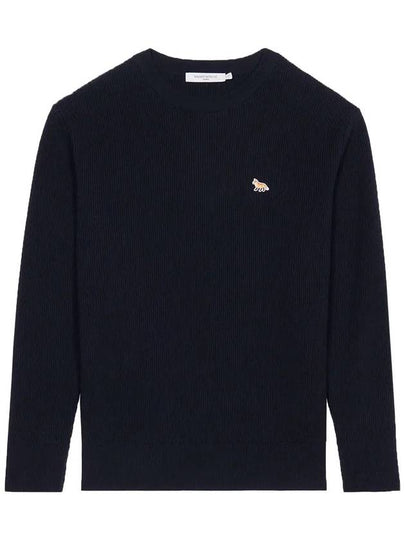 Men's Baby Fox Pullover Cotton Knit Top Navy - MAISON KITSUNE - BALAAN 2