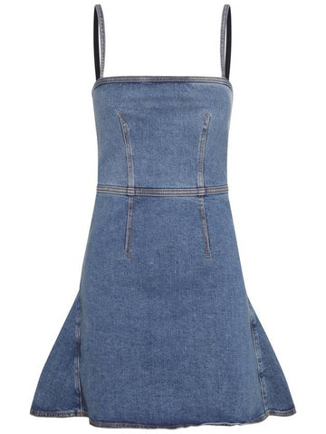 23 fw Blue Cotton Blend Denim Dress 757459QMACH4164 B0480439052 - ALEXANDER MCQUEEN - BALAAN 1