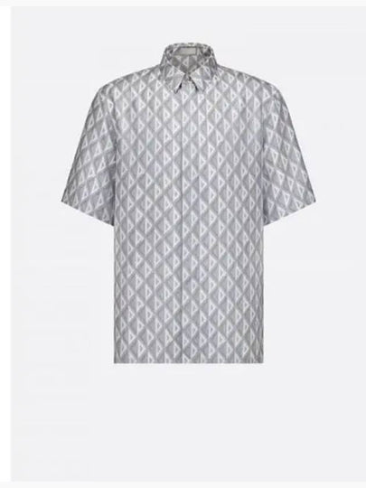 CD Diamond Silk Twill Short Sleeved Shirt Deep Grey - DIOR - BALAAN 2