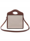 Mini Two-Tone Canvas And Leather Pocket Bag Natural Malt Brown - BURBERRY - BALAAN 5