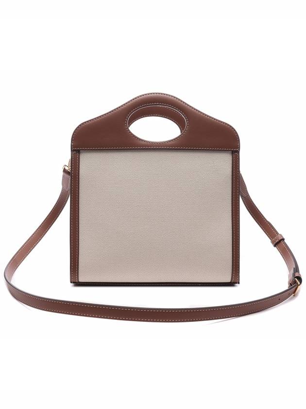 Mini Two-Tone Canvas And Leather Pocket Bag Natural Malt Brown - BURBERRY - BALAAN 5