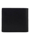 Pebble Grain Leather Half Wallet Black - THOM BROWNE - BALAAN 5