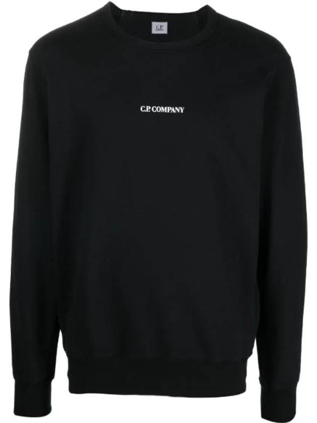 Logo Crew Neck Sweatshirt Black - CP COMPANY - BALAAN.